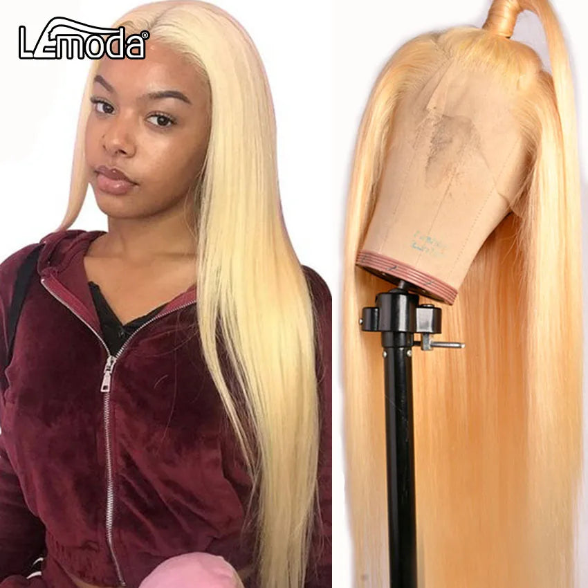32 34Inch 613 HD Lace Frontal Wig 13X6 13X4 Brazilian Straight Blonde Lace Front Human Hair Wigs Pre Plucked Remy 613 Lace Wig