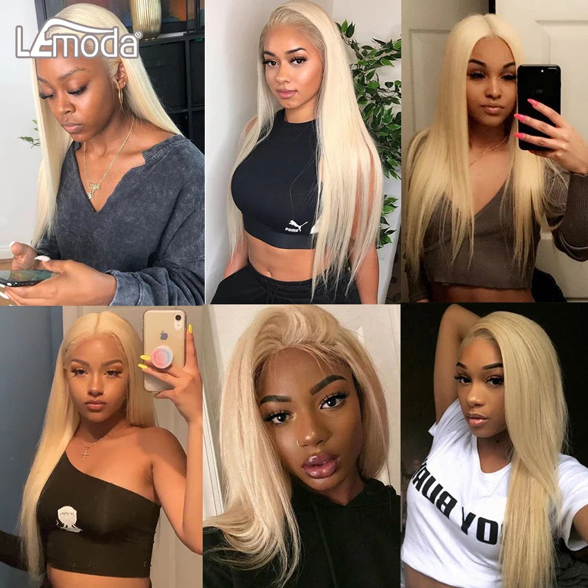 32 34Inch 613 HD Lace Frontal Wig 13X6 13X4 Brazilian Straight Blonde Lace Front Human Hair Wigs Pre Plucked Remy 613 Lace Wig