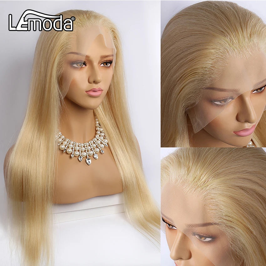32 34Inch 613 HD Lace Frontal Wig 13X6 13X4 Brazilian Straight Blonde Lace Front Human Hair Wigs Pre Plucked Remy 613 Lace Wig