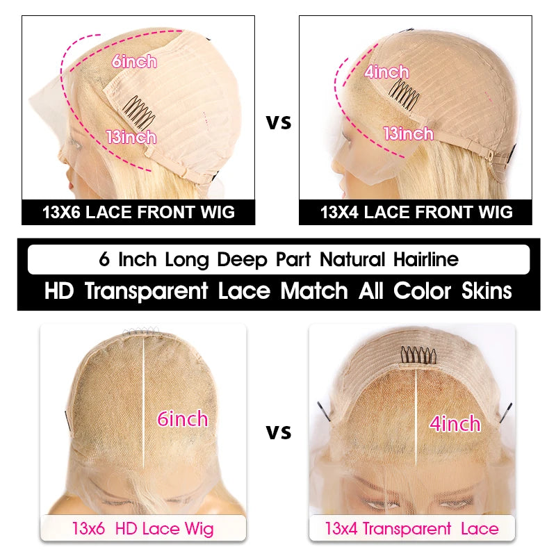 32 34Inch 613 HD Lace Frontal Wig 13X6 13X4 Brazilian Straight Blonde Lace Front Human Hair Wigs Pre Plucked Remy 613 Lace Wig
