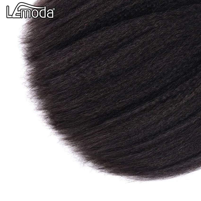 Kinky Straight Human Hair Bundles 28 30 Inch Brazilian Yaki Bundles Remy Natural Hair Weave Extension 1 3 4 Bundles