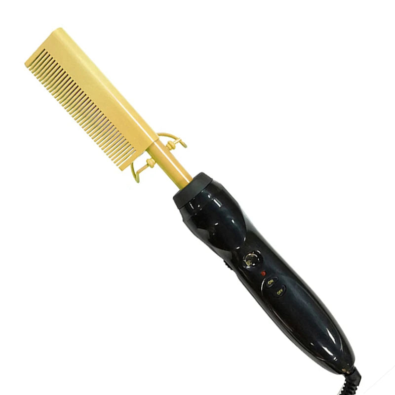 Hot Comb 2 In1 Hot Comb Straightener with Rhinestones Electric Heating Comb Pente Quente Peigne Chauffant Lisseur Cheveux Tools