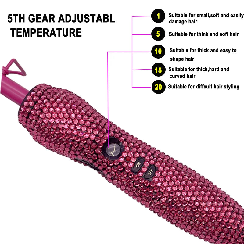Hot Comb 2 In1 Hot Comb Straightener with Rhinestones Electric Heating Comb Pente Quente Peigne Chauffant Lisseur Cheveux Tools