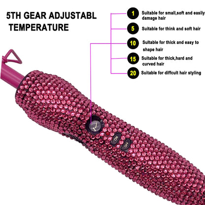 Hot Comb 2 In1 Hot Comb Straightener with Rhinestones Electric Heating Comb Pente Quente Peigne Chauffant Lisseur Cheveux Tools