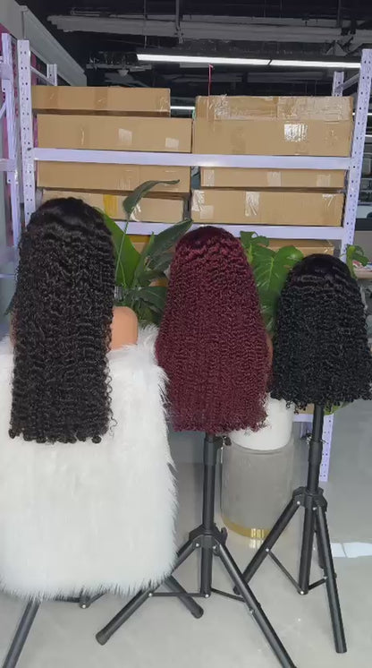 Glue less Burmese curly wig